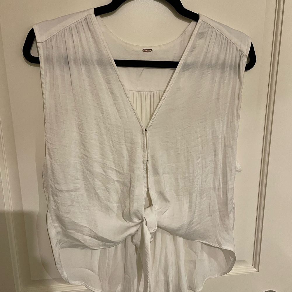 White Free People Tie-Front Sleeveless Women's Top